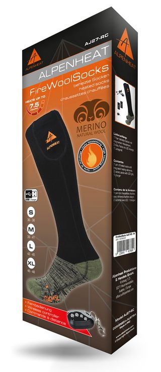 Heated Socks FIRE-SOCKS Wool - AJ27-RC